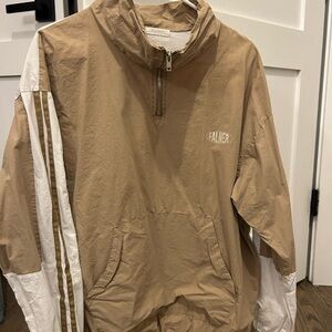 Tan and White Men's Jacket